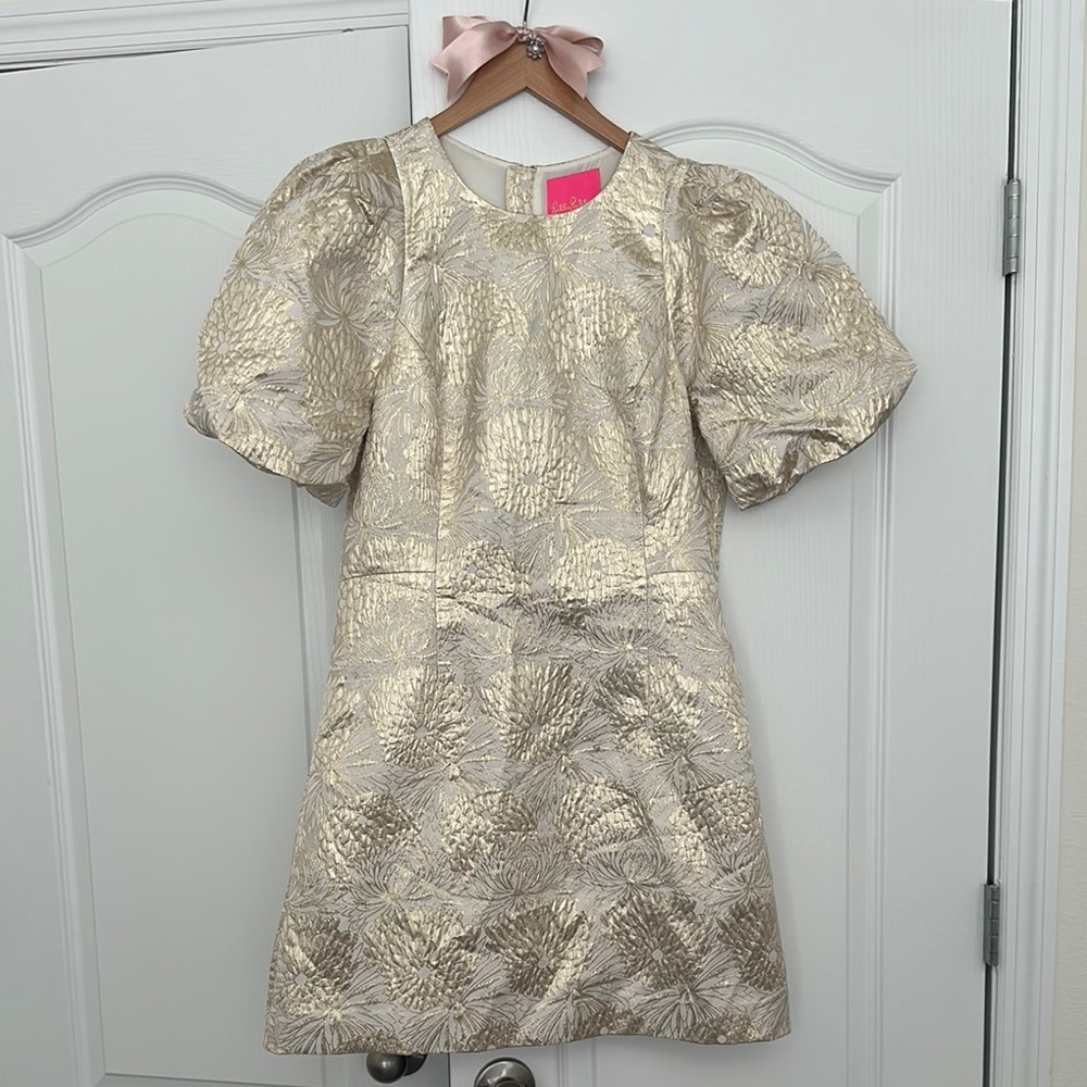 Lilly Pulitzer Ailani Gold Floral Dress - Picture 3 of 15